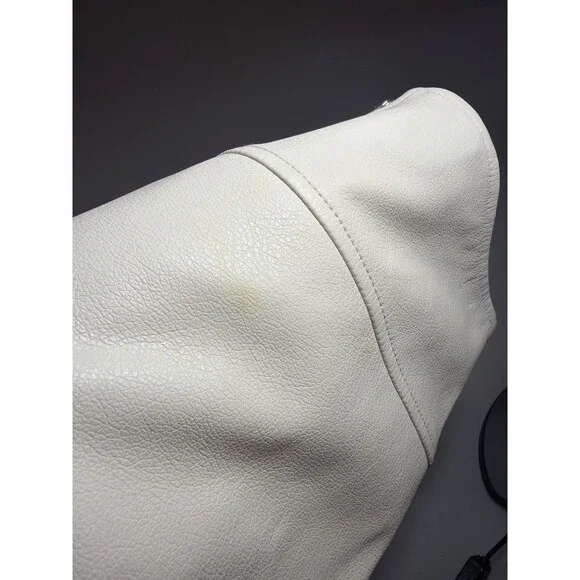 ASTR The Label Ecru Faux Leather Mini Skirt Small Zip Back - Picture 2 of 12